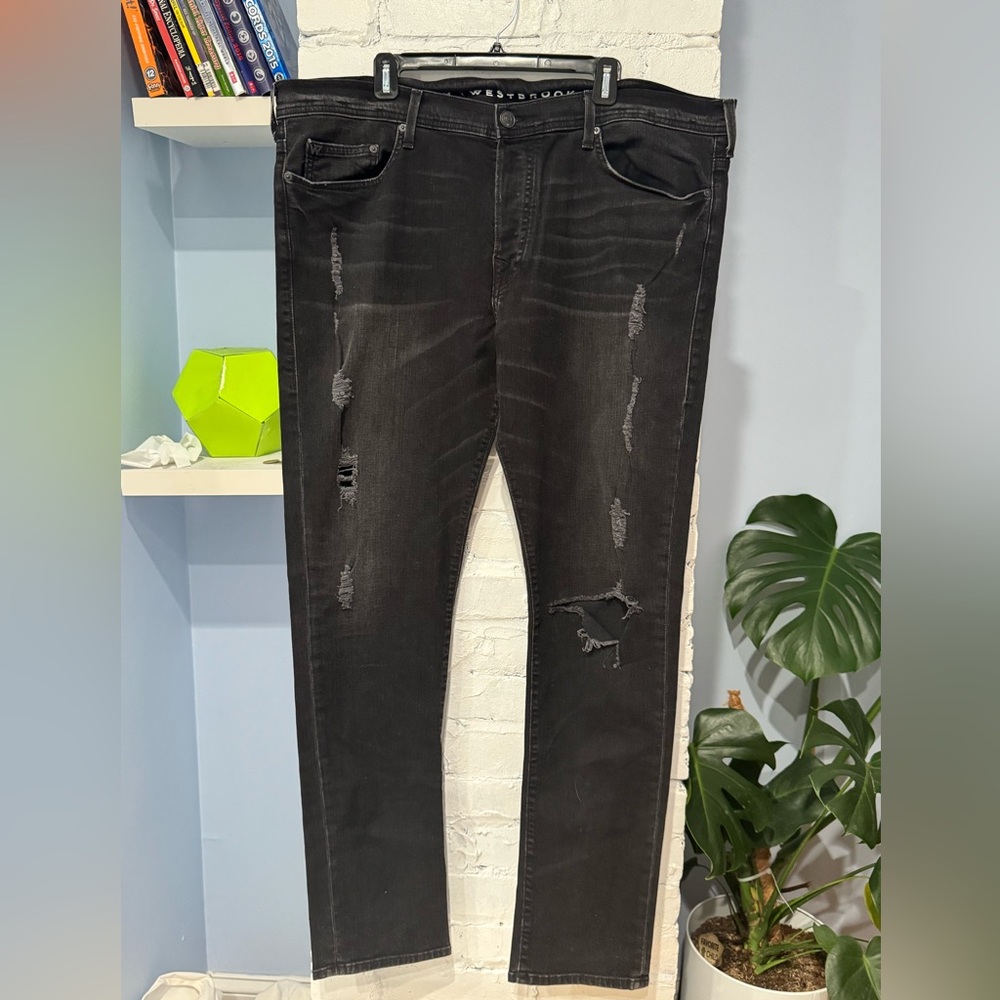 True Religion RUSSELL WESTBROOK ROCCO SKINNY MENS Distressed Jeans Size‎ 42
